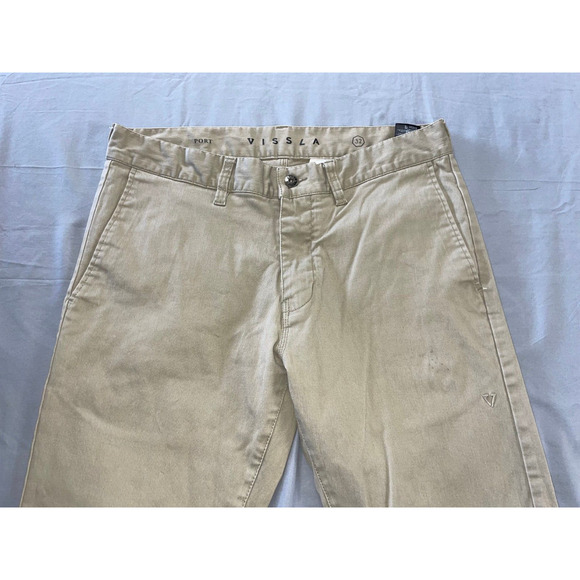 Vissla 'Port' Slim Fit Stretch Poly-Cotton Chino Pants. Beige, Men's 32X29. GUC! - Picture 6 of 9